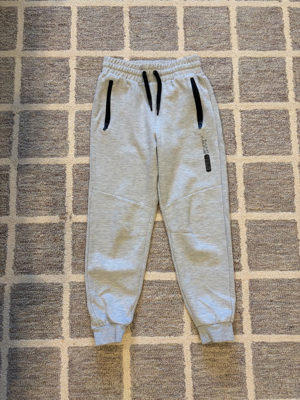 H&M Light Gray Jogger Sweatpants with Black Accents